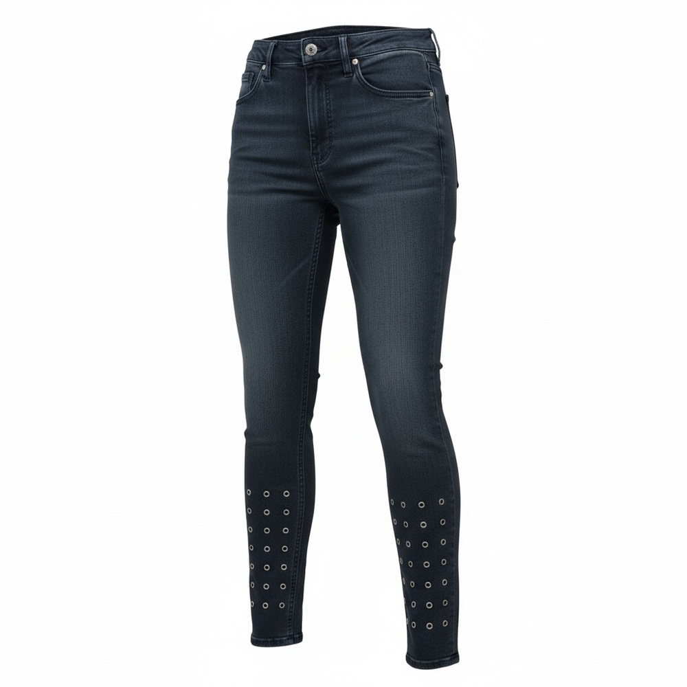 McGuire Denim Black Skinny Jeans with‎ Grommet Detail